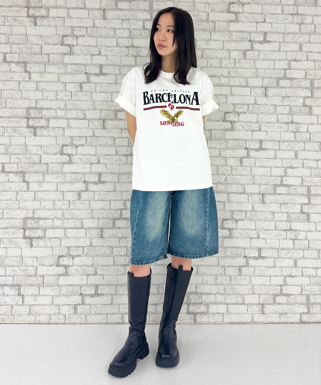 BARCELONA イーグル 刺繍ロゴ Tシャツ 793-9235