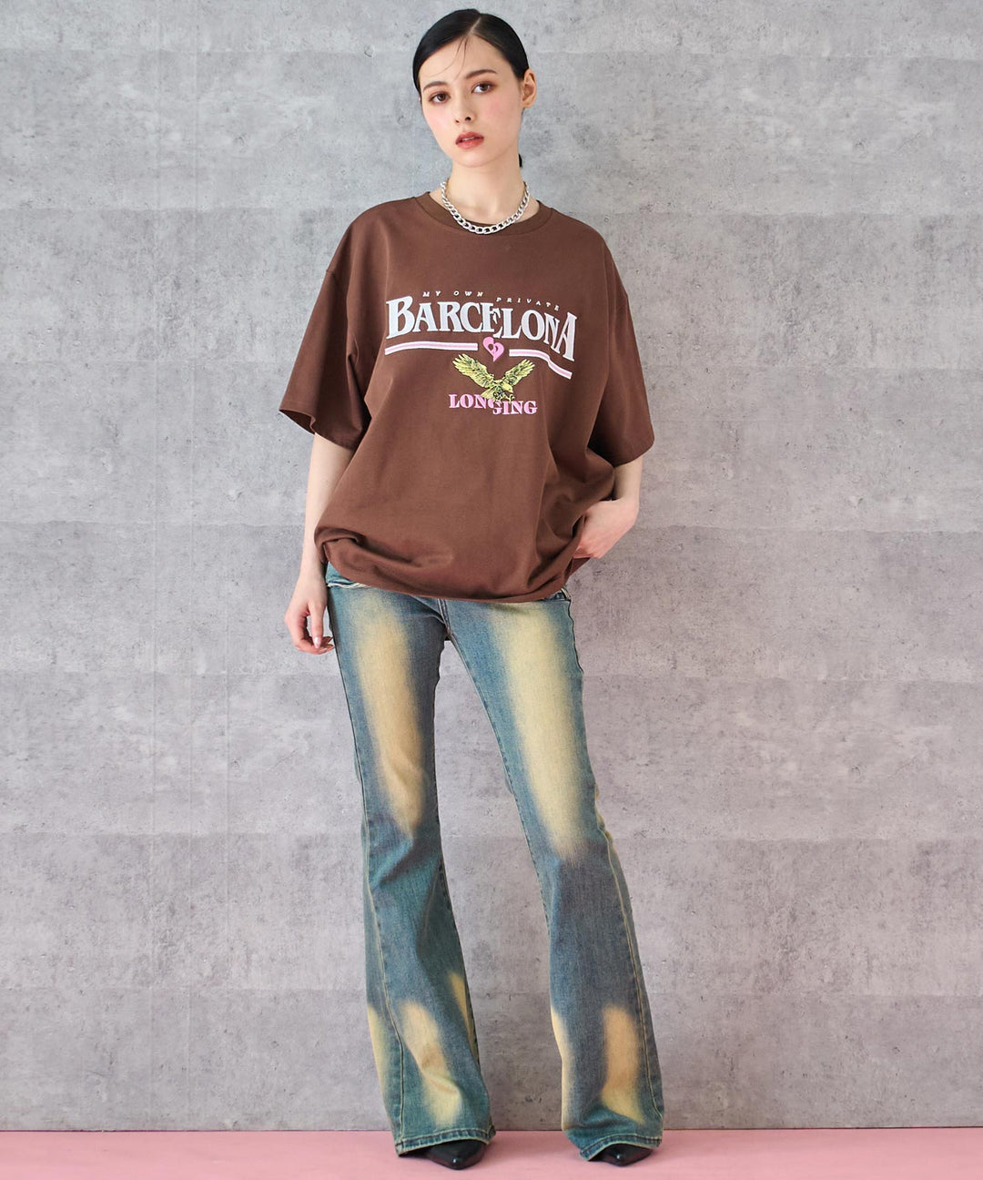BARCELONA イーグル 刺繍ロゴ Tシャツ 793-9235