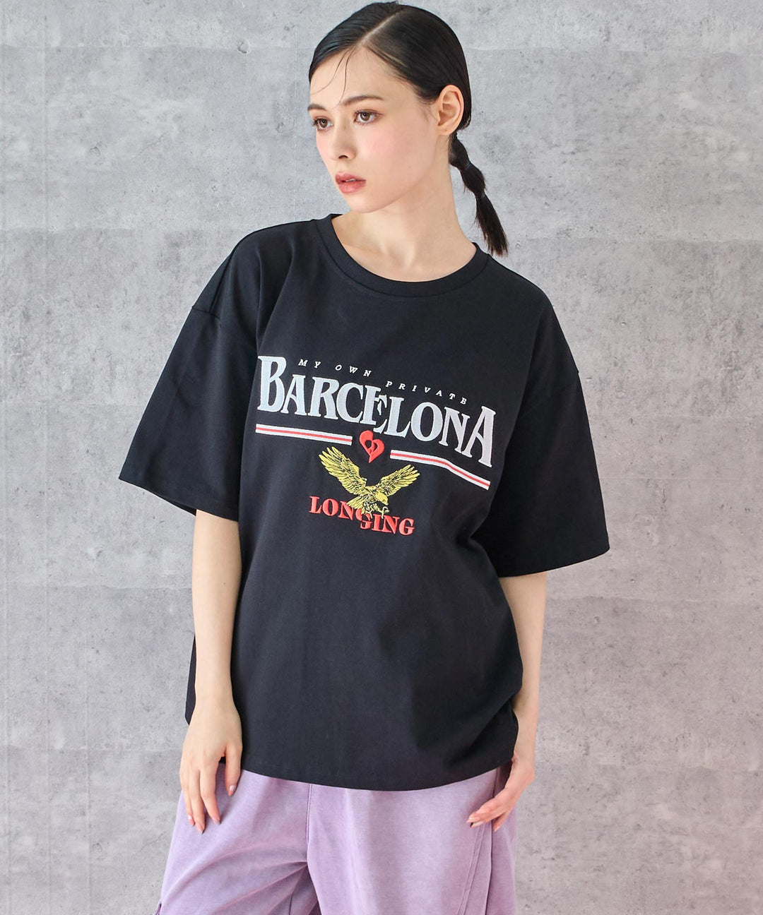 BARCELONA イーグル 刺繍ロゴ Tシャツ 793-9235