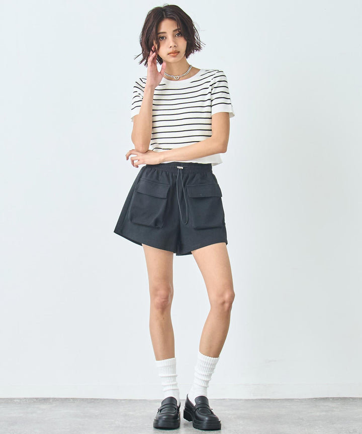 2WAY リボン リブ Tシャツ トップス 793-9239