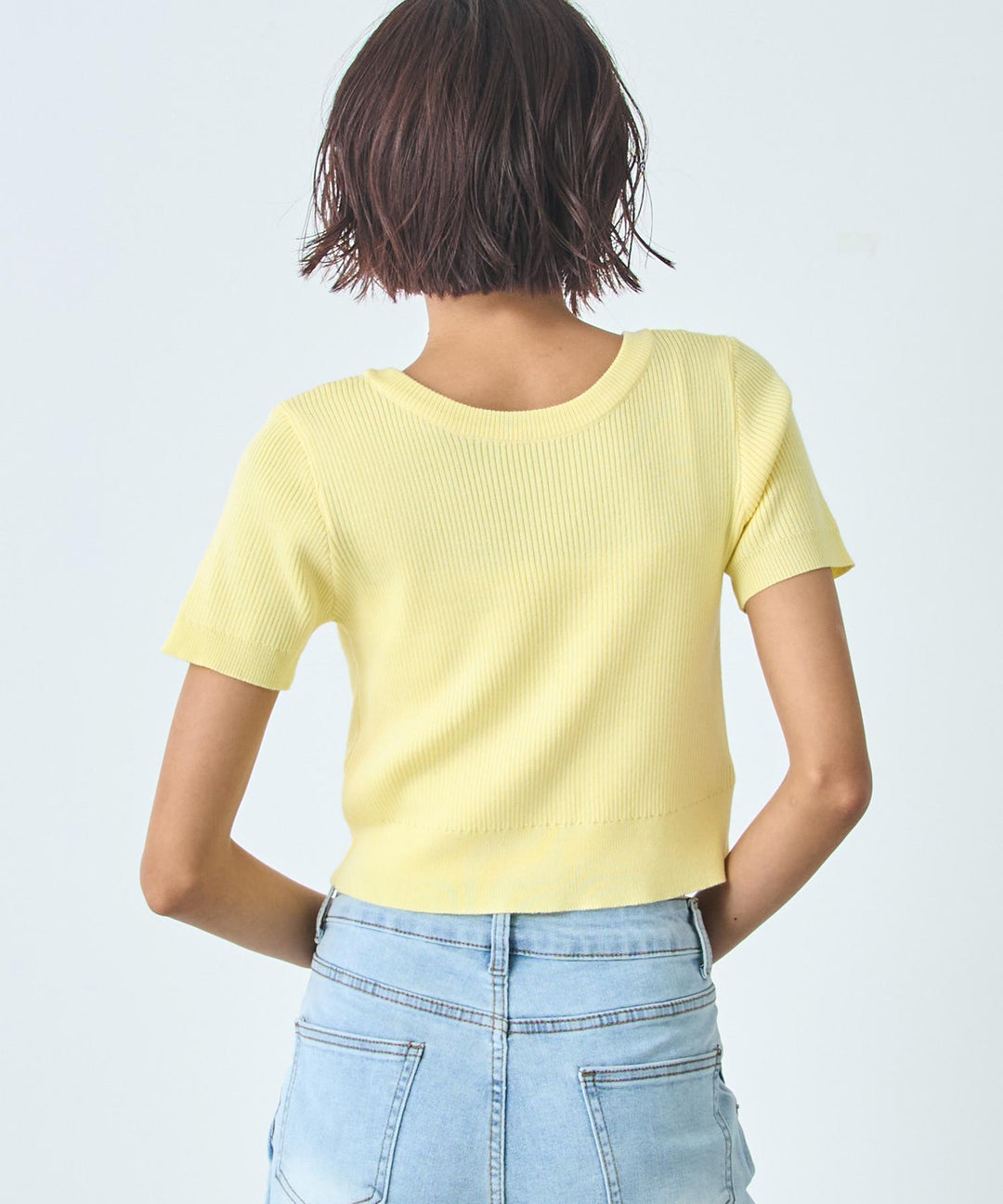 2WAY リボン リブ Tシャツ トップス 793-9239