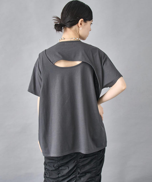バック オープン デザイン Tシャツ 793-9254