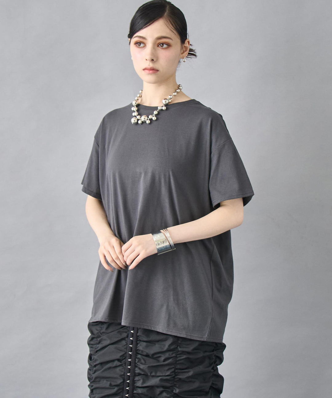 バック オープン デザイン Tシャツ 793-9254