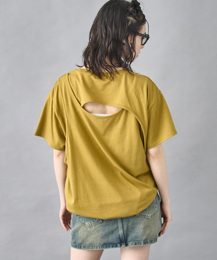 バック オープン デザイン Tシャツ 793-9254