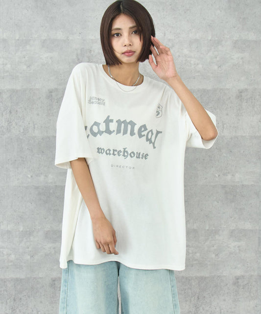 ケミカル ウォッシュ クラップ プリント ビッグ Tシャツ 793-9260