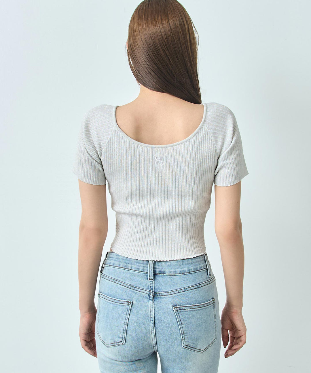 ラメ クロップド ２WAY クロス デザイン ニット トップス 793-9268