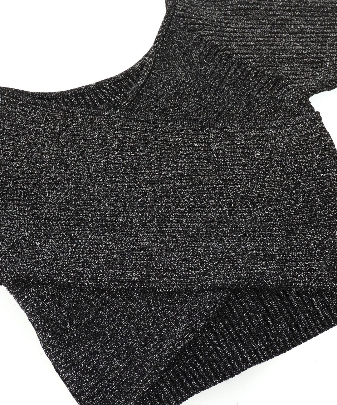 ラメ クロップド ２WAY クロス デザイン ニット トップス 793-9268