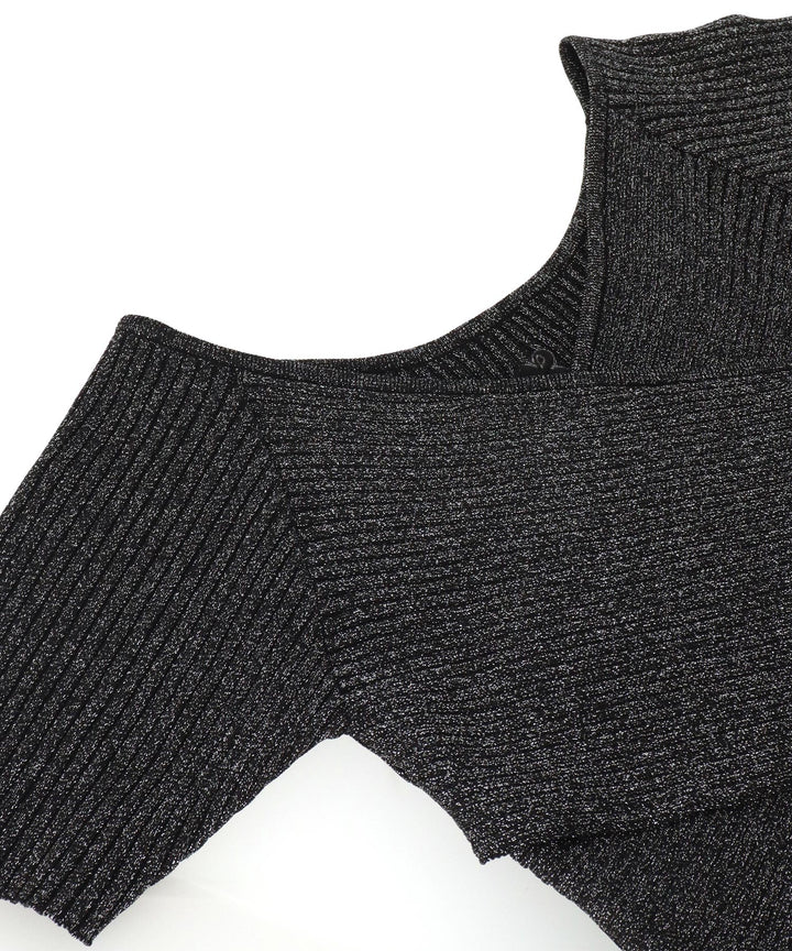ラメ クロップド ２WAY クロス デザイン ニット トップス 793-9268