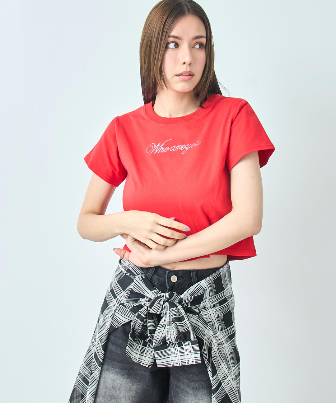 Whoareyou ビジュー ロゴ Tシャツ 793-9269