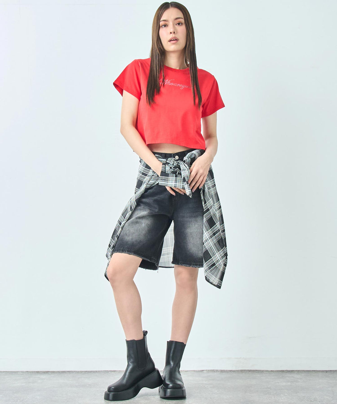 Whoareyou ビジュー ロゴ Tシャツ 793-9269
