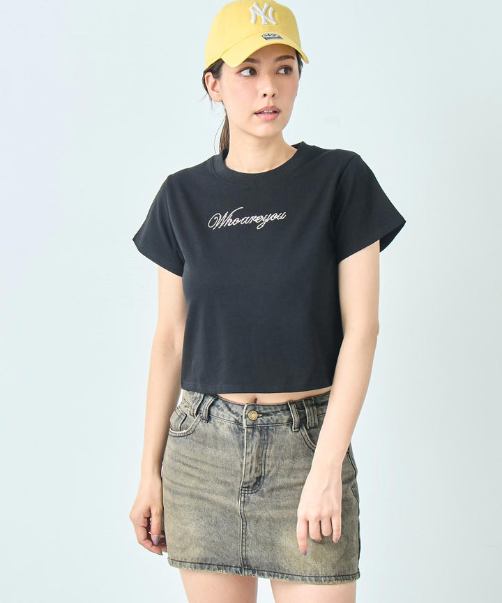 Whoareyou ビジュー ロゴ Tシャツ 793-9269
