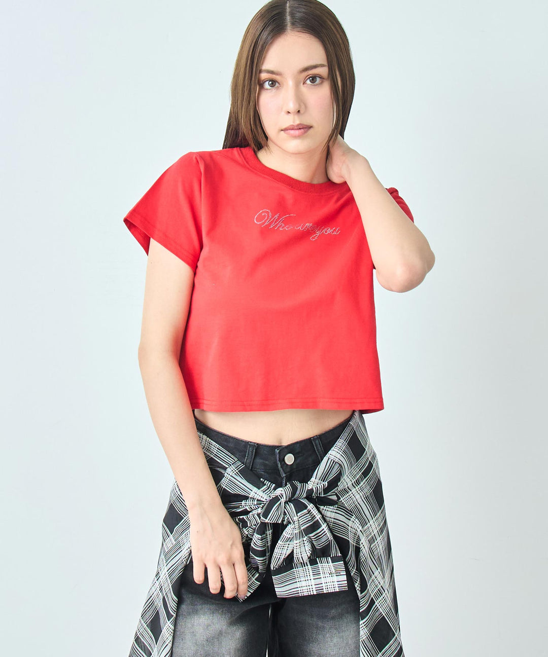 Whoareyou ビジュー ロゴ Tシャツ 793-9269
