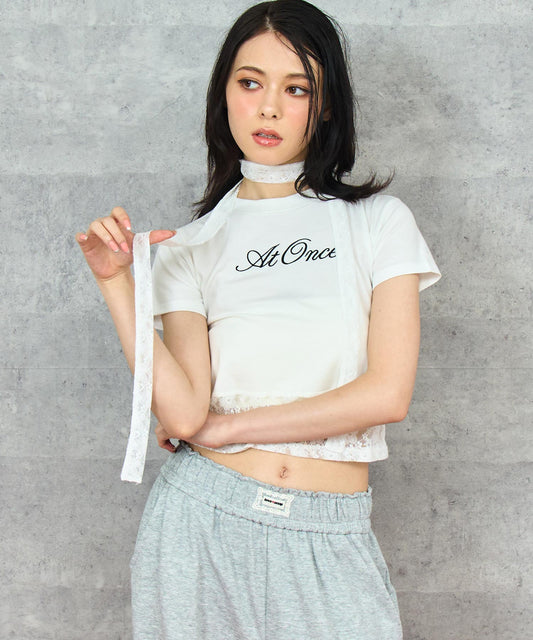 レース ストール 付き Tシャツ 793-9285