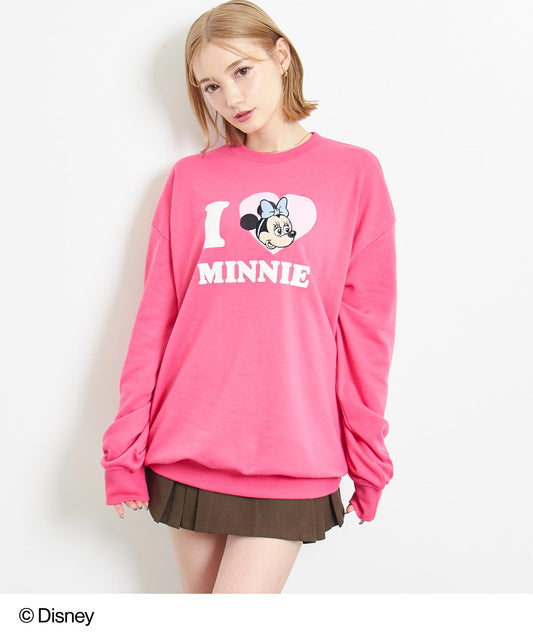 【Disney】＜Mickey＆Minnie＞ ANAP  I♥デザイン オーバーサイズ スウェット プルオーバー【親子お揃い】 793-9309