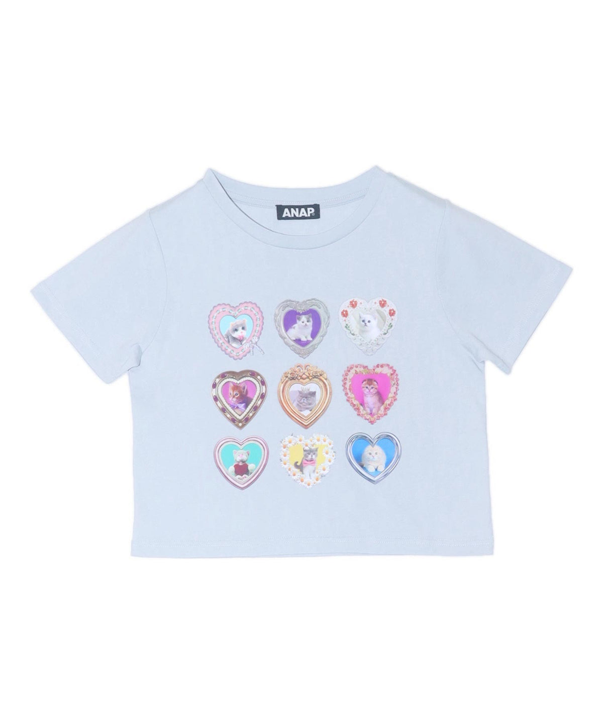 ハート フレーム 猫 プリント Tシャツ 793-9322 – ANAP オンラインショップ