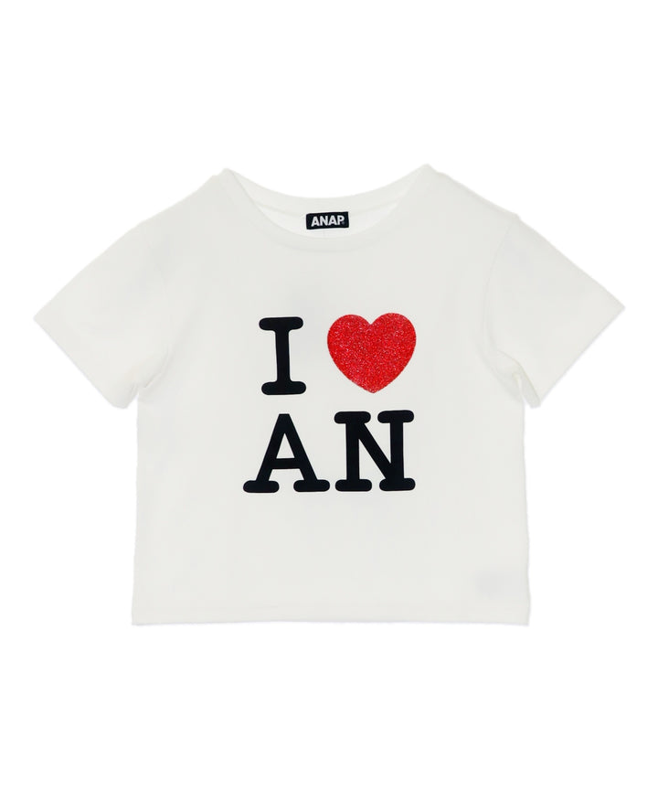 I  LOVE ラメ プリント Tシャツ 793-9325