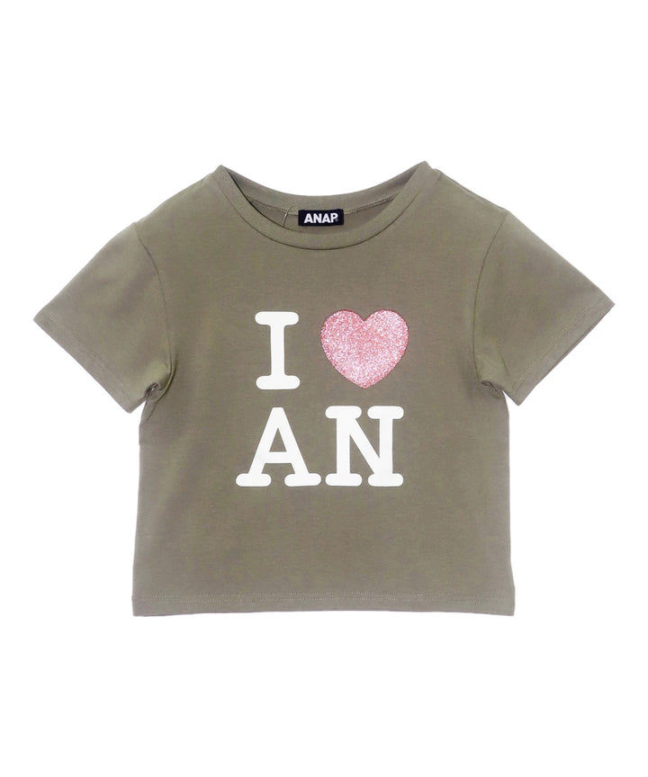 I  LOVE ラメ プリント Tシャツ 793-9325