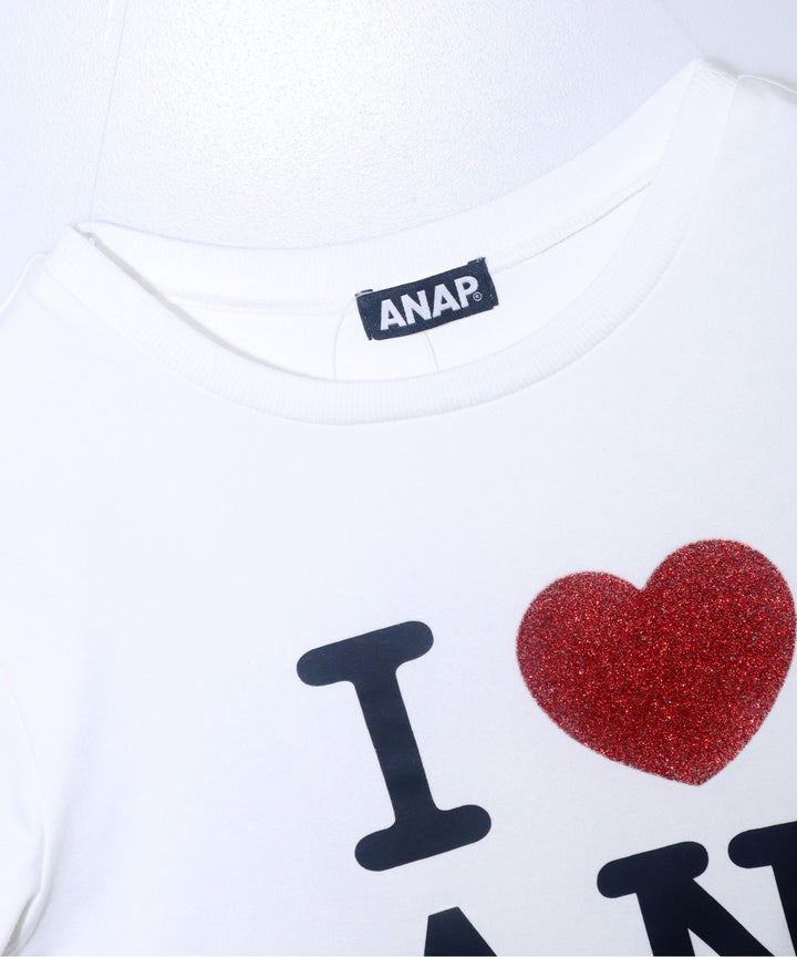 I  LOVE ラメ プリント Tシャツ 793-9325