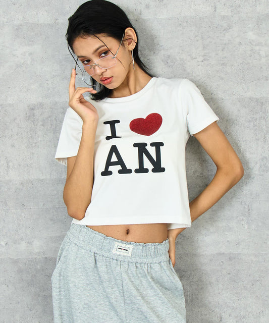 I  LOVE ラメ プリント Tシャツ 793-9325