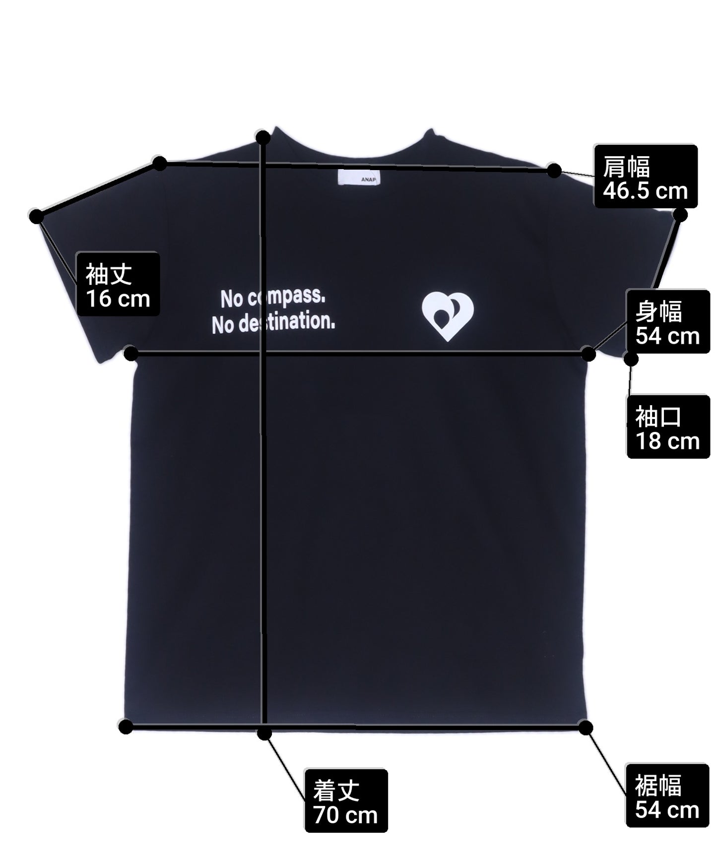 ハート メッセージ プリント Tシャツ 793-9326