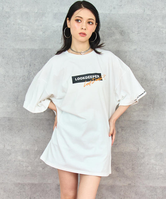 グラフィティー プリント ロールアップ スリーブ ビック Tシャツ 793-9331