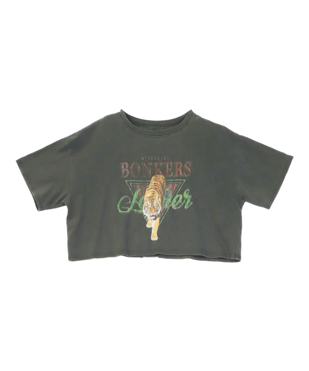 タイガー プリント ヴィンテージ風 クロップド Tシャツ 793-9340