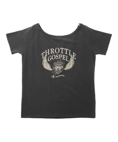 ヴィンテージ風 プリント オフショルダー ビッグ Tシャツ 793-9341