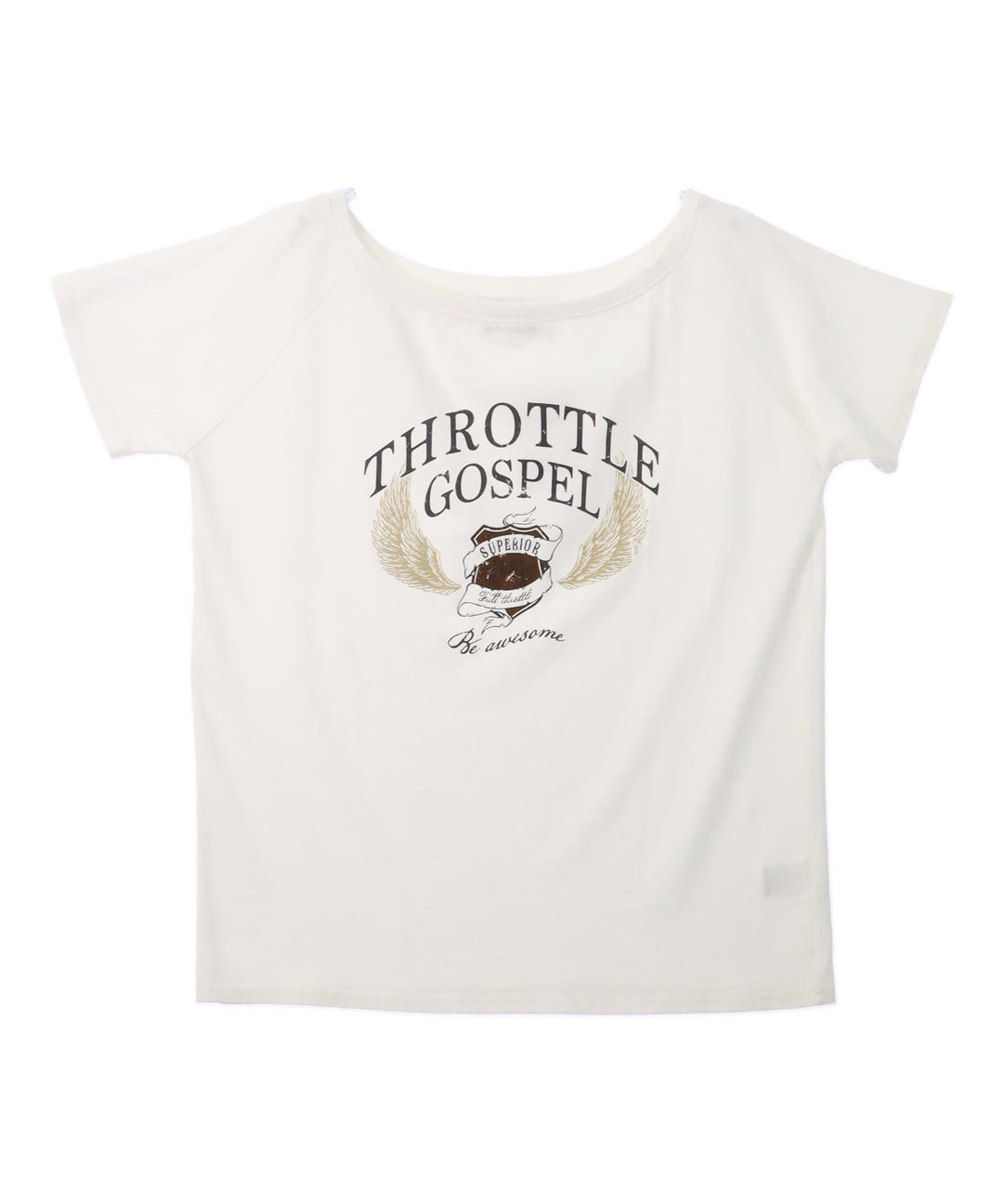 ヴィンテージ風 プリント オフショルダー ビッグ Tシャツ 793-9341
