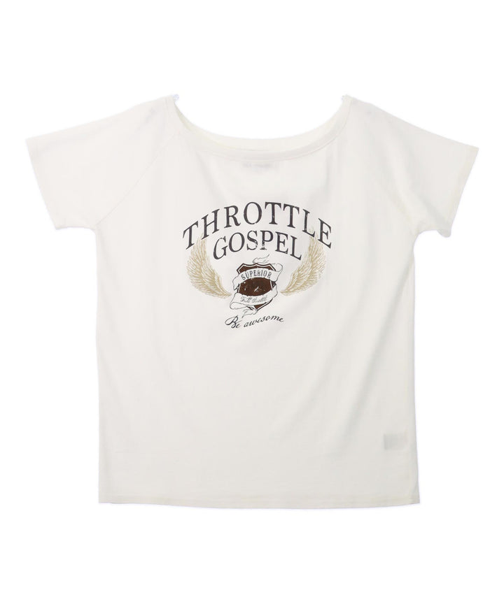 ヴィンテージ風 プリント オフショルダー ビッグ Tシャツ 793-9341