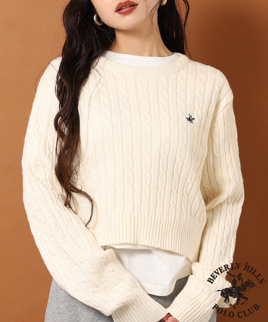 【 BEVERLY HILLS POLO CLUB 】ケーブル 編み ニット トップス 793-9343