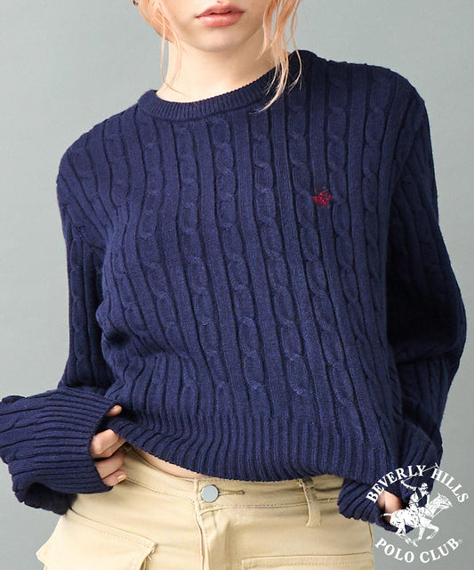 【 BEVERLY HILLS POLO CLUB 】ケーブル 編み ニット トップス 793-9343