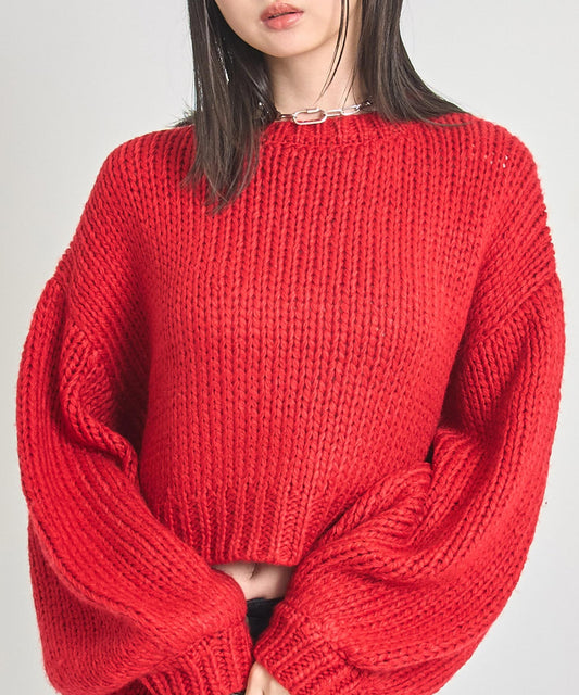 ロービング 天竺 ショート丈 ルーズシルエット ニット 793-9353