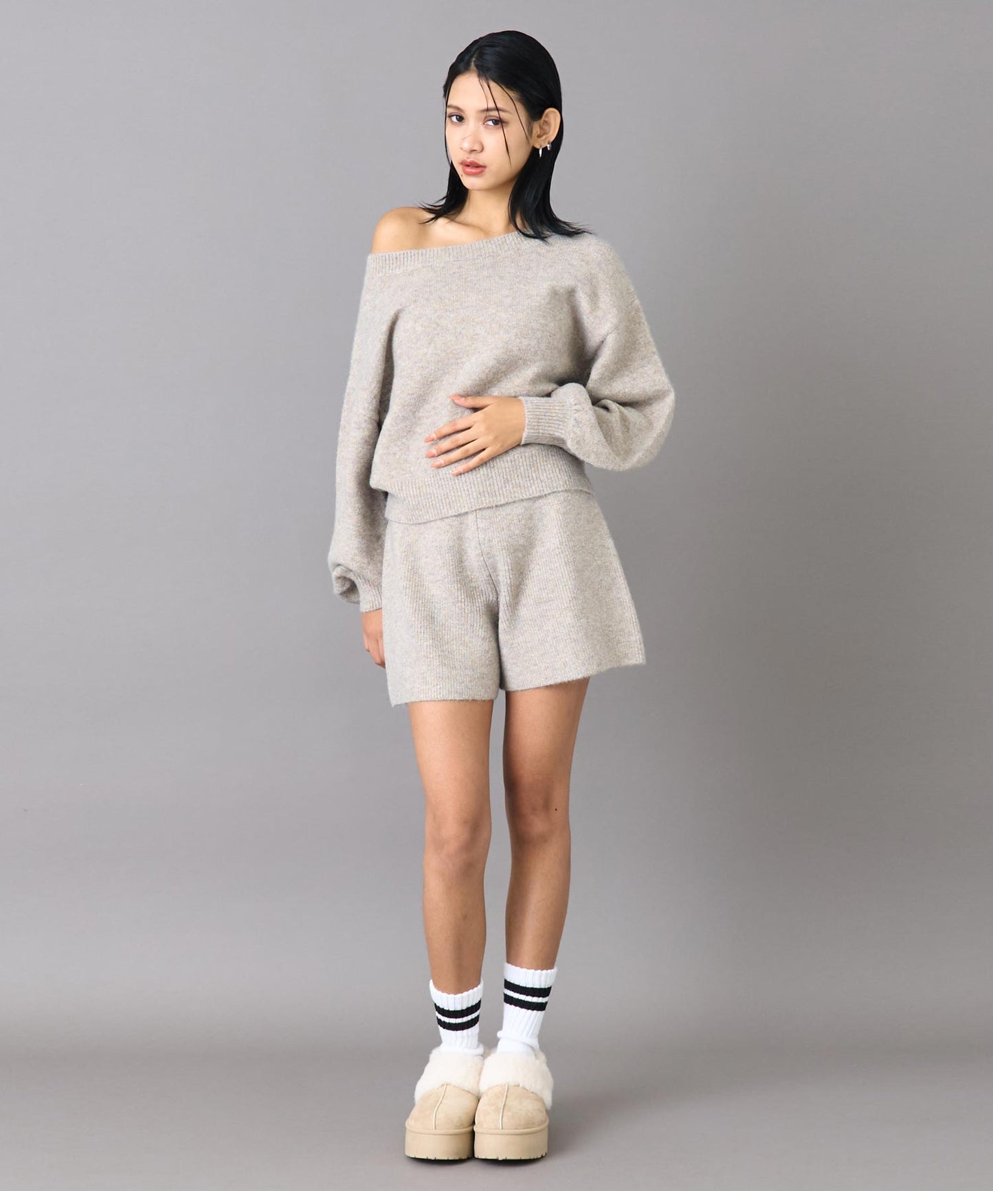 ワンショルダー ニット プルオーバー トップス 793-9395