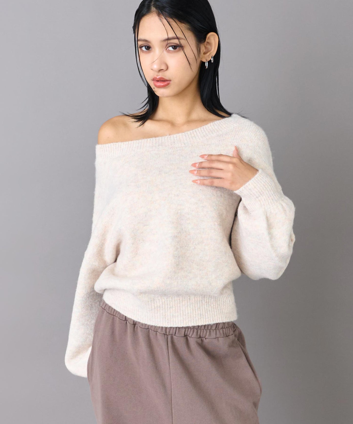 ワンショルダー ニット プルオーバー トップス 793-9395