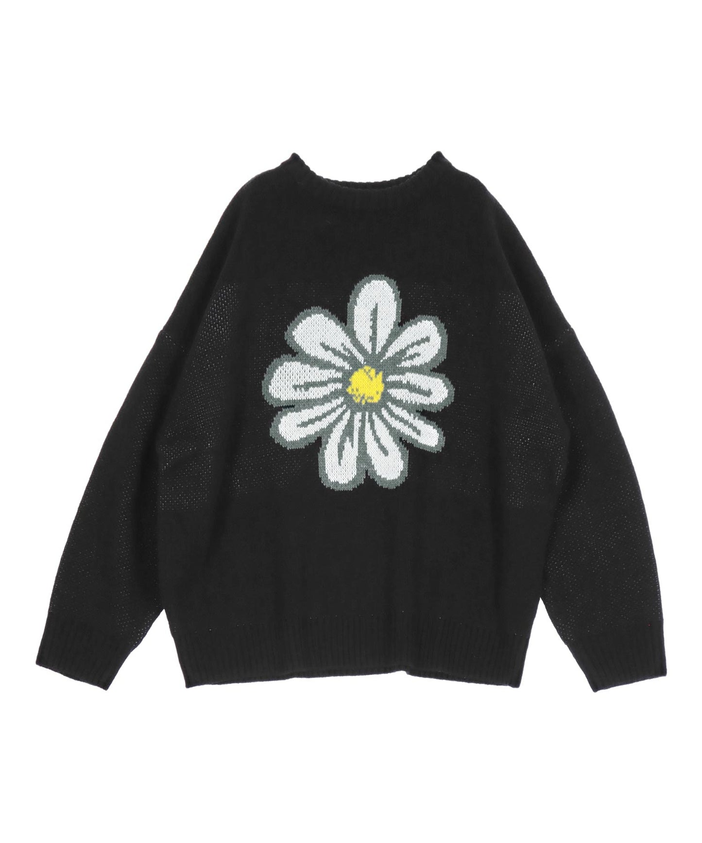 フラワー柄 ジャガード ニット プルオーバー トップス 793-9396