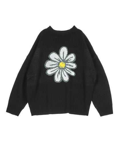 フラワー柄 ジャガード ニット プルオーバー トップス 793-9396