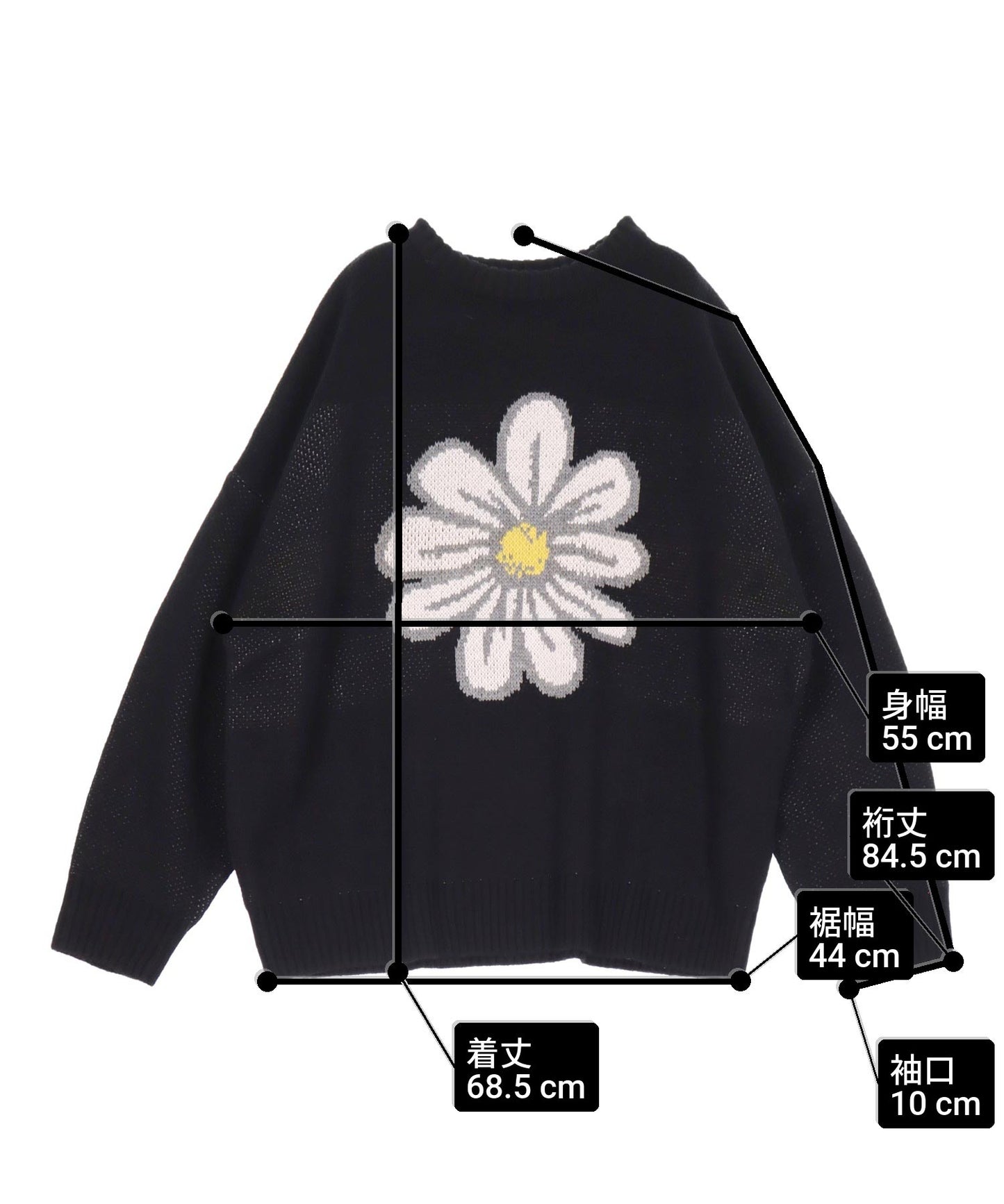 フラワー柄 ジャガード ニット プルオーバー トップス 793-9396