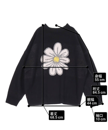 フラワー柄 ジャガード ニット プルオーバー トップス 793-9396