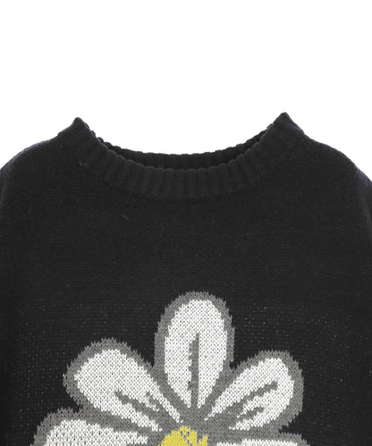 フラワー柄 ジャガード ニット プルオーバー トップス 793-9396