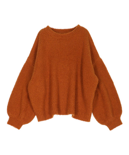 フェザーヤーン クルーネック ソフトタッチ ニット トップス 793-9397