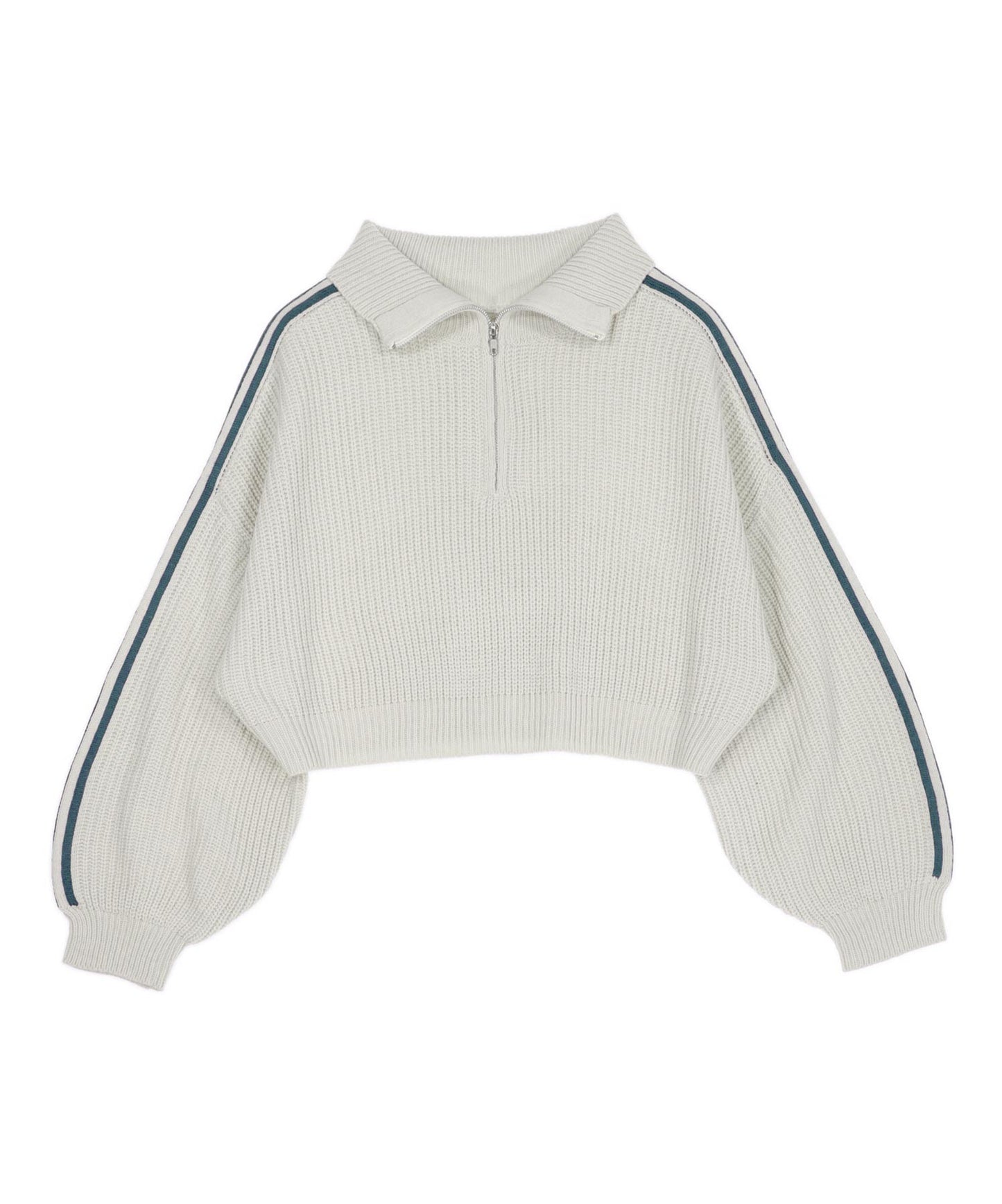ハーフジップ ライン デザイン ニット トップス 793-9421