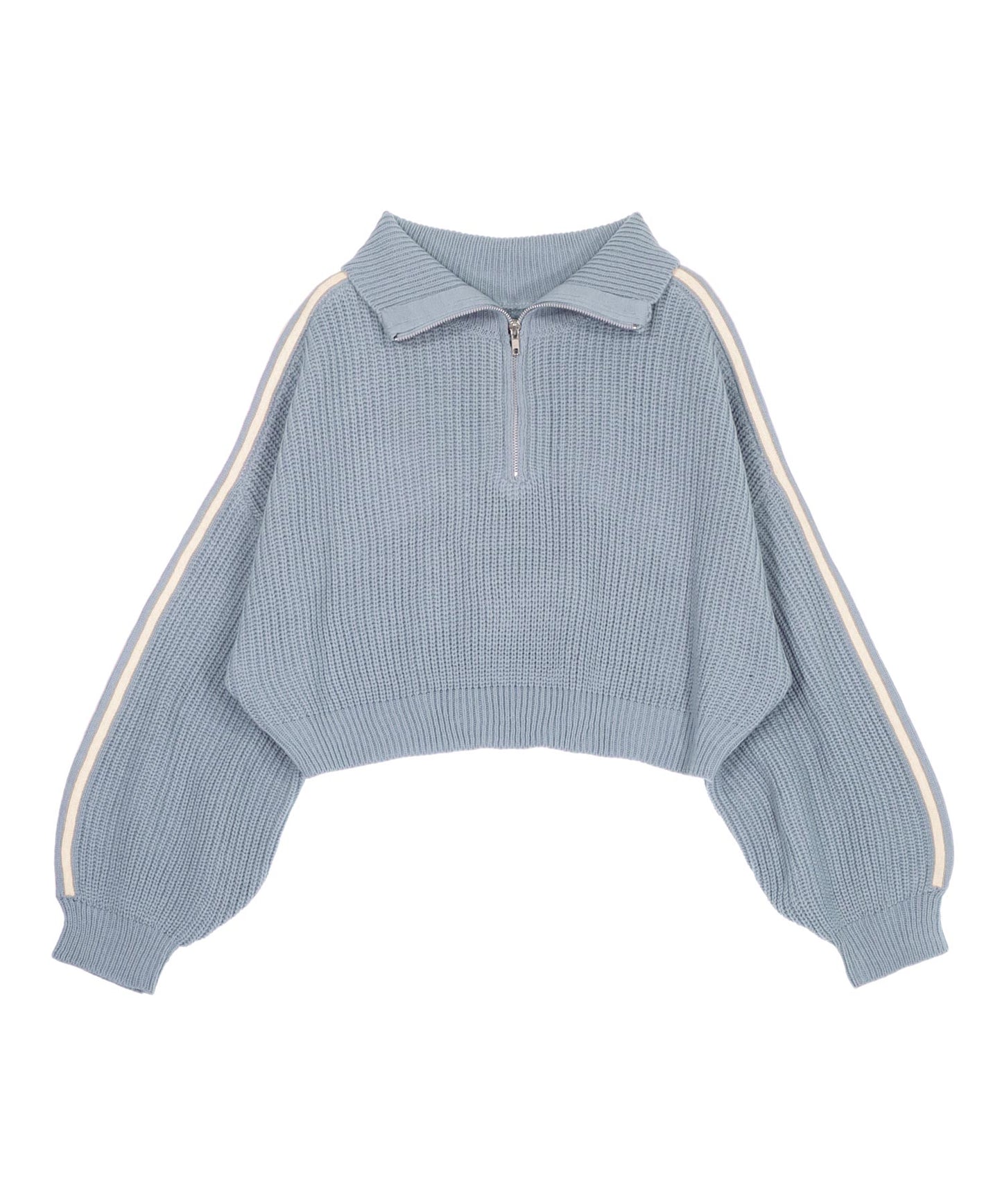 ハーフジップ ライン デザイン ニット トップス 793-9421