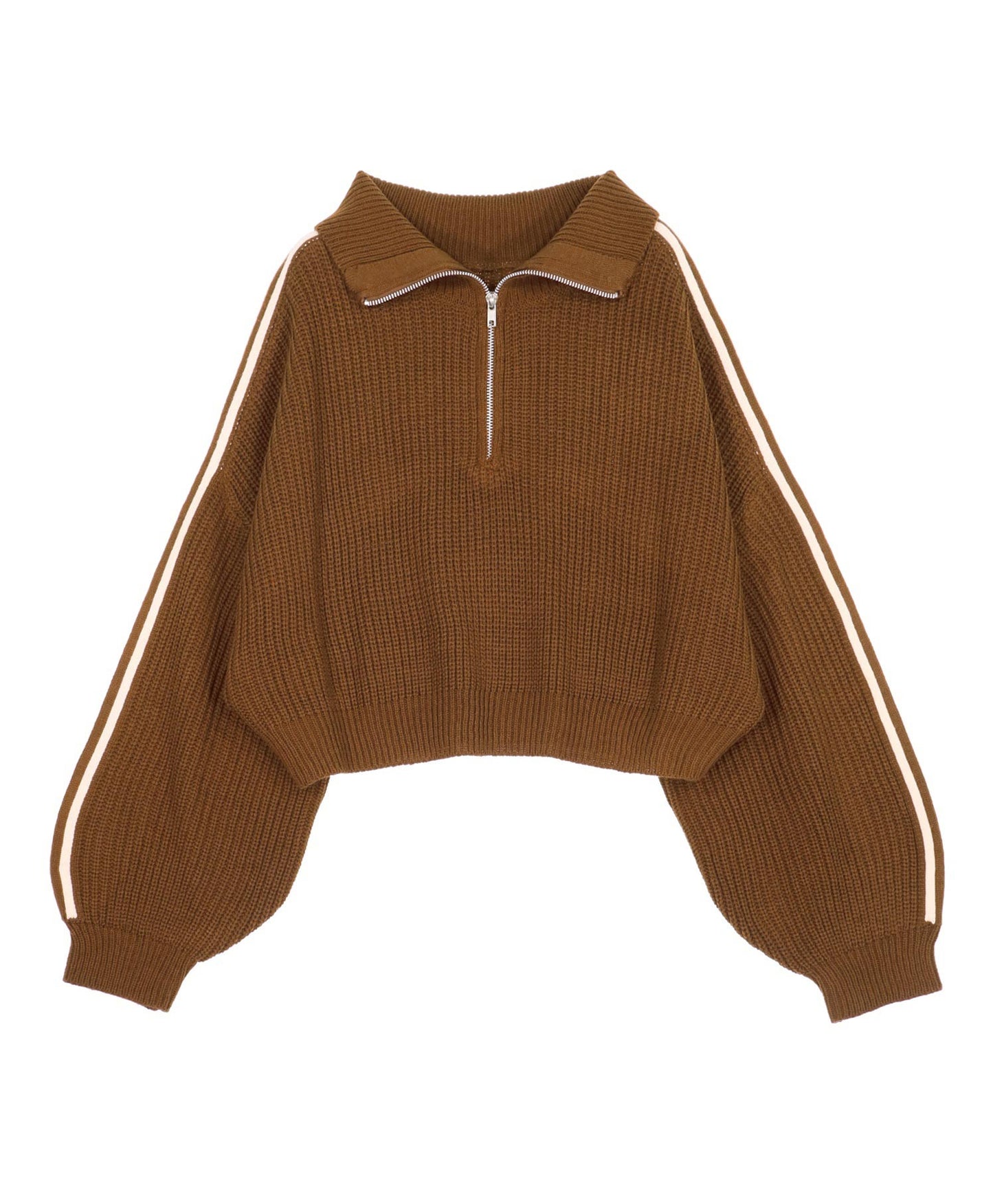 ハーフジップ ライン デザイン ニット トップス 793-9421