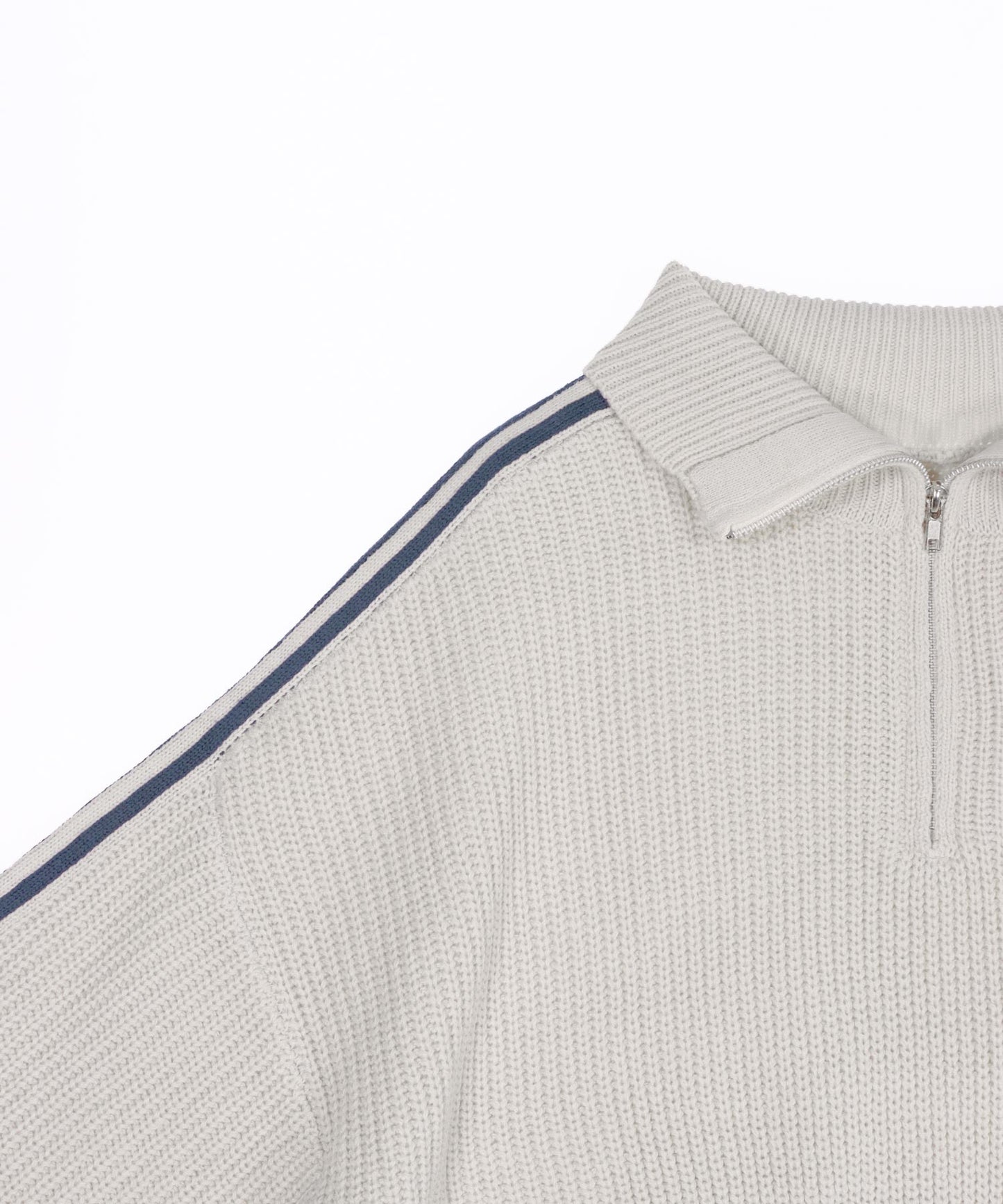 ハーフジップ ライン デザイン ニット トップス 793-9421