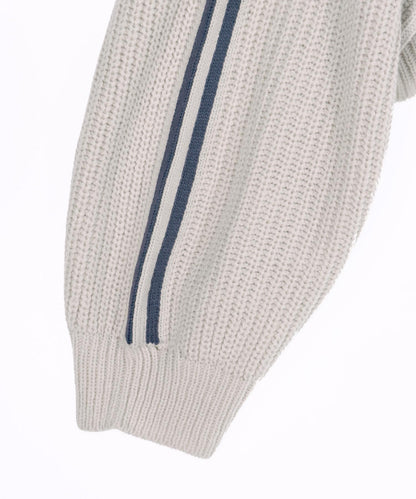 ハーフジップ ライン デザイン ニット トップス 793-9421