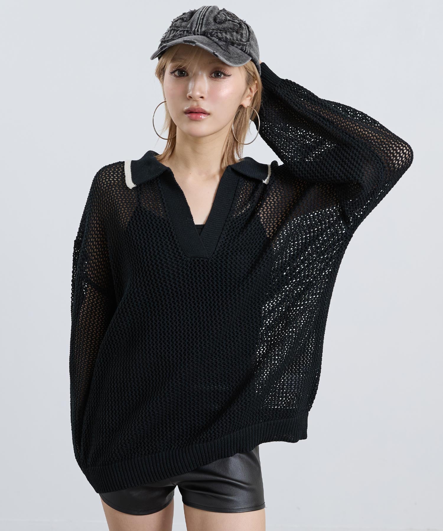 メッシュ編み スキッパーニット トップス 793-9448 – ANAP オンライン