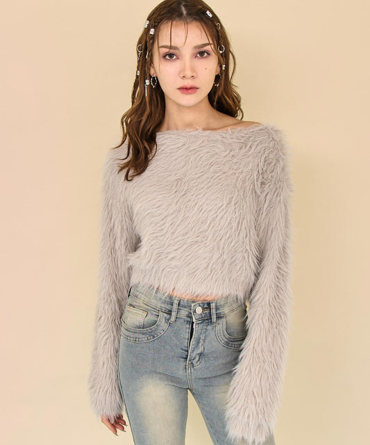 クロップド シャギー ニット トップス 793-9452