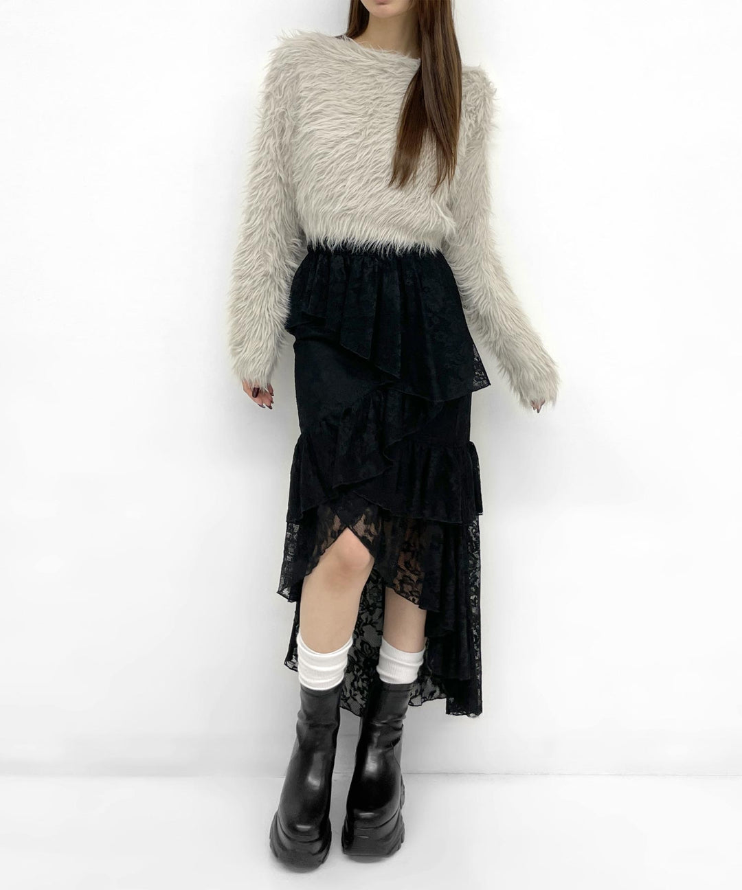 クロップド シャギー ニット トップス 793-9452