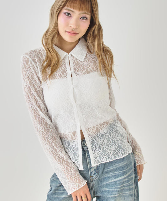 レース シャツ カーディガン 793-9458