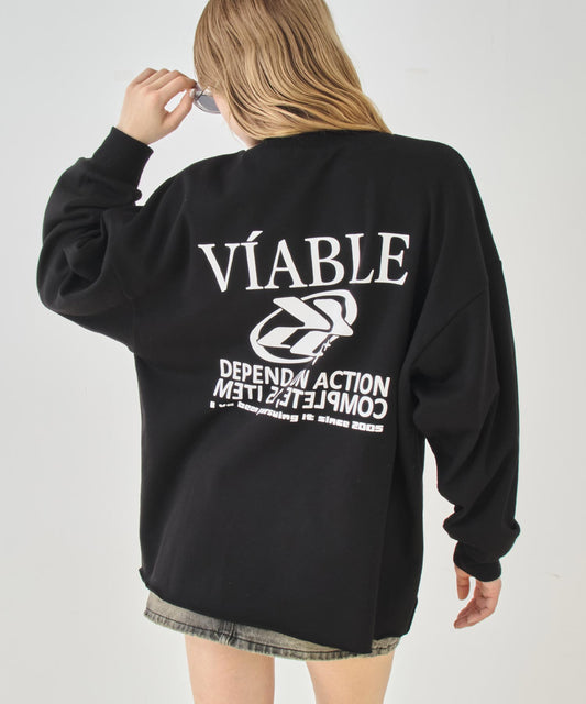 ロゴプリント カットオフ ミニ 裏毛 トップス スウェット 793-9462